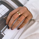 Minimalism Gold Color Round Geometric Finger Rings Set for Women 2021 Classic Circle Open Ring Joint Ring Female Jewelry