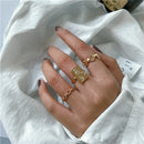 Minimalism Gold Color Round Geometric Finger Rings Set for Women 2021 Classic Circle Open Ring Joint Ring Female Jewelry