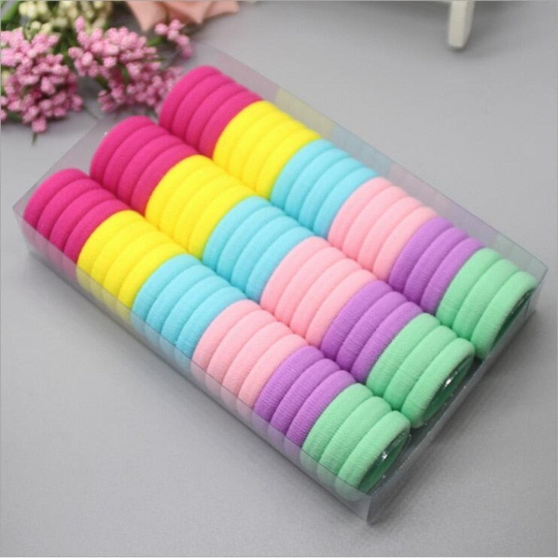 Diameter 3cm 66pcs/Pack Headwear Scrunchy Haar Hair Accessories Rubber Rope Elastic Hair Bands For Girls Kids Children