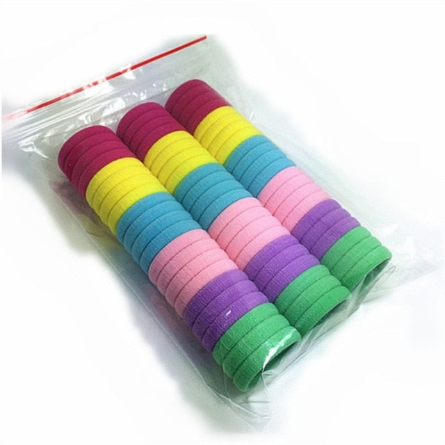Diameter 3cm 66pcs/Pack Headwear Scrunchy Haar Hair Accessories Rubber Rope Elastic Hair Bands For Girls Kids Children