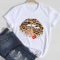T-shirts Women Lip Leopard Love Fashion 90s Trend 2021 Spring Summer Clothes Graphic Tshirt Top Lady Print Female Tee T-Shirt