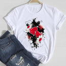 T-shirts Women Lip Leopard Love Fashion 90s Trend 2021 Spring Summer Clothes Graphic Tshirt Top Lady Print Female Tee T-Shirt