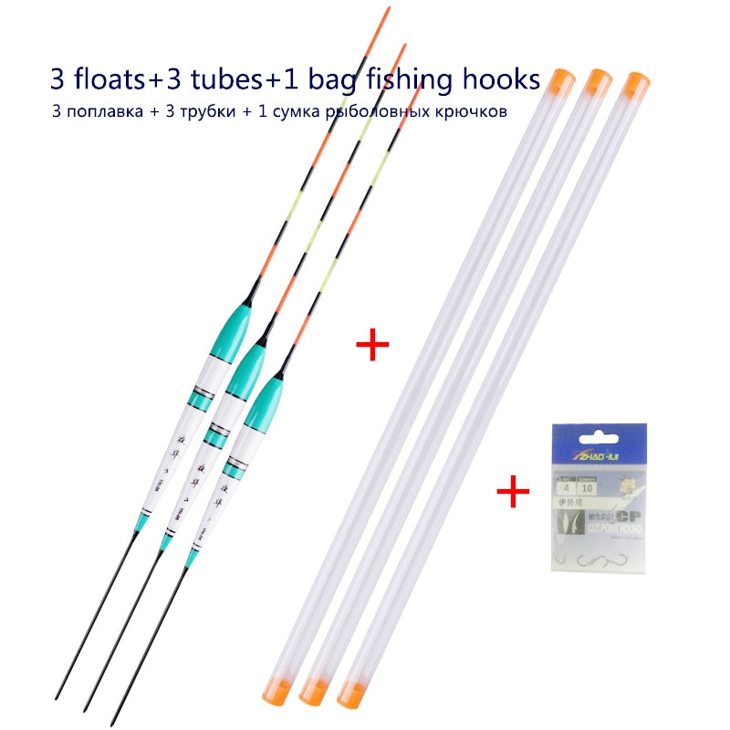 3pcs/lot Electric Fishing Floats Night Light Luminous Float Balsa Boya Fresh Water Flotador Carp Fishing Tackles Without Battery