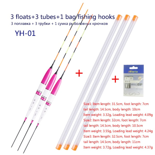 3pcs/lot Electric Fishing Floats Night Light Luminous Float Balsa Boya Fresh Water Flotador Carp Fishing Tackles Without Battery