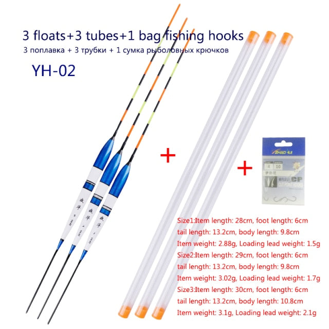 3pcs/lot Electric Fishing Floats Night Light Luminous Float Balsa Boya Fresh Water Flotador Carp Fishing Tackles Without Battery