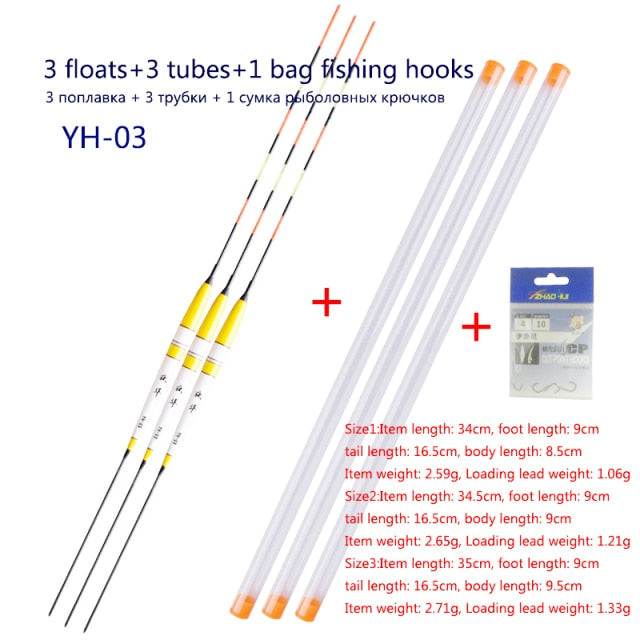 3pcs/lot Electric Fishing Floats Night Light Luminous Float Balsa Boya Fresh Water Flotador Carp Fishing Tackles Without Battery