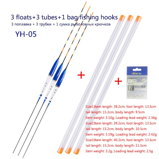 3pcs/lot Electric Fishing Floats Night Light Luminous Float Balsa Boya Fresh Water Flotador Carp Fishing Tackles Without Battery