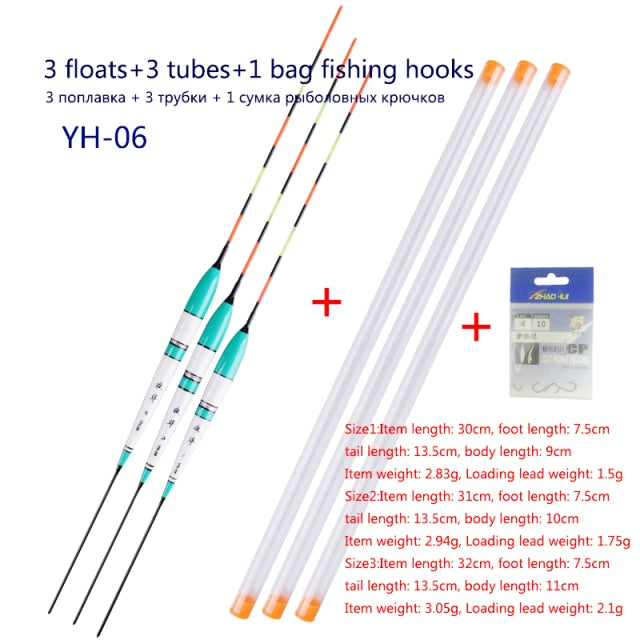 3pcs/lot Electric Fishing Floats Night Light Luminous Float Balsa Boya Fresh Water Flotador Carp Fishing Tackles Without Battery