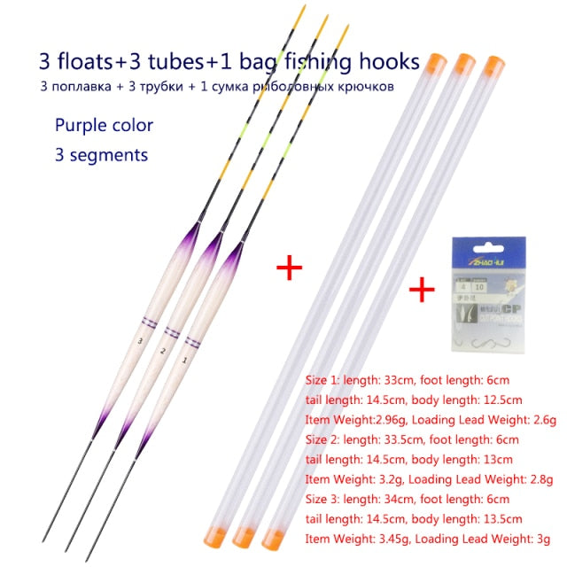 3pcs/lot Electric Fishing Floats Night Light Luminous Float Balsa Boya Fresh Water Flotador Carp Fishing Tackles Without Battery