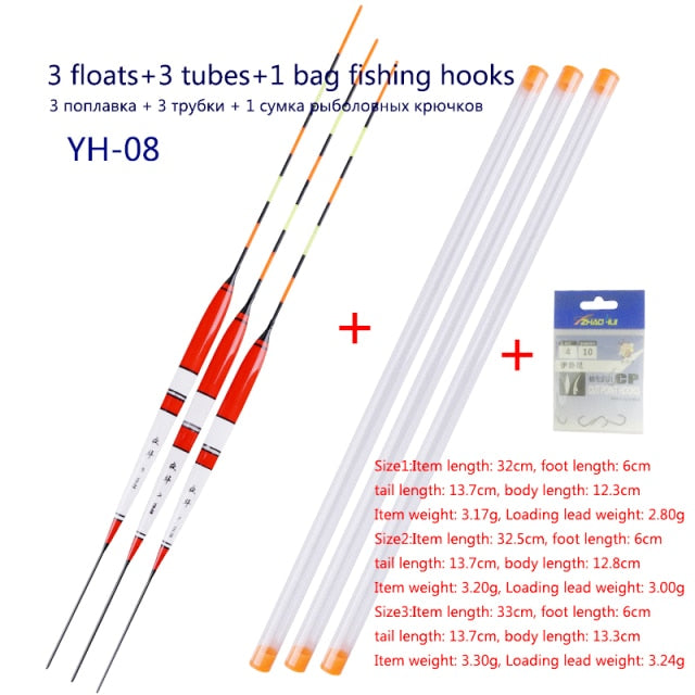 3pcs/lot Electric Fishing Floats Night Light Luminous Float Balsa Boya Fresh Water Flotador Carp Fishing Tackles Without Battery