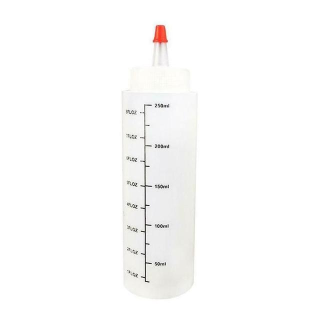250ML Plastic Needle-nosed Bottle With Scale Squeeze Bottle With Leak-Proof Cap Sauce Bottle Salad Squeeze Bottle 1pc