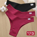 3PCS/Set Cotton Panties Lingerie Women Underwear Sexy Briefs Female Underpants Pantys Thong Panties Bikini Solid Color Tangas