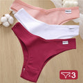 3PCS/Set Cotton Panties Lingerie Women Underwear Sexy Briefs Female Underpants Pantys Thong Panties Bikini Solid Color Tangas