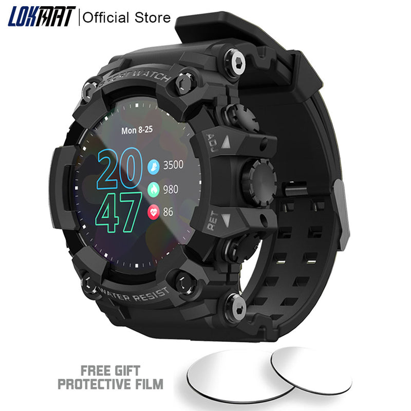 LOKMAT ATTACK Full Touch Screen Fitness Tracker Smart Watch Men Heart Rate Monitor Blood Pressure Smartwatch For Android ios