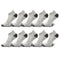 10 Pairs Mens Ankle Socks Athletic Cushioned Cotton Sports Socks Breathable Low Cut Tab With Arch Support Mesh Casual Short Sock