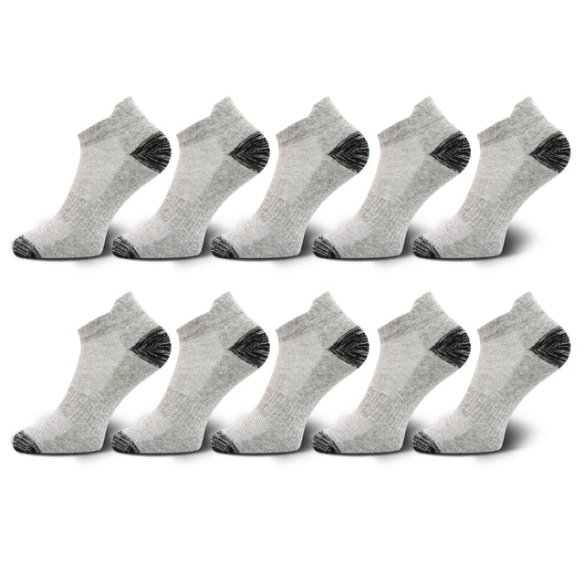 10 Pairs Mens Ankle Socks Athletic Cushioned Cotton Sports Socks Breathable Low Cut Tab With Arch Support Mesh Casual Short Sock