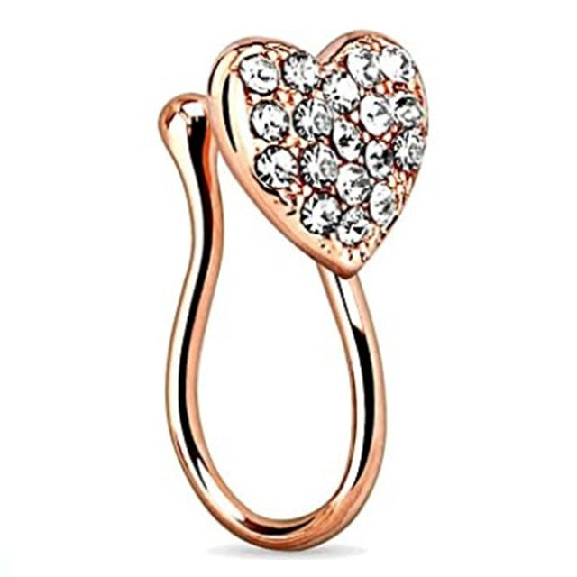 1Piece Stainless Steel Heart Clip On Nose Ring Star Fake Nose Piercing Clip On Cross Nose Clip Fake Jewelry Faux Piercing Nez