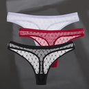 3PCS/Set Women's Panties Sexy G-String Perspective Woman Thong Low-waist Underpants Hollow Out T-back Female Underwear Lingerie