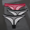 3PCS/Set Women's Panties Sexy G-String Perspective Woman Thong Low-waist Underpants Hollow Out T-back Female Underwear Lingerie