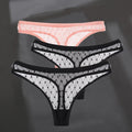 3PCS/Set Women's Panties Sexy G-String Perspective Woman Thong Low-waist Underpants Hollow Out T-back Female Underwear Lingerie