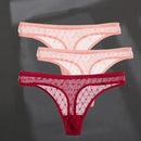 3PCS/Set Women's Panties Sexy G-String Perspective Woman Thong Low-waist Underpants Hollow Out T-back Female Underwear Lingerie
