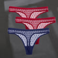 3PCS/Set Women's Panties Sexy G-String Perspective Woman Thong Low-waist Underpants Hollow Out T-back Female Underwear Lingerie