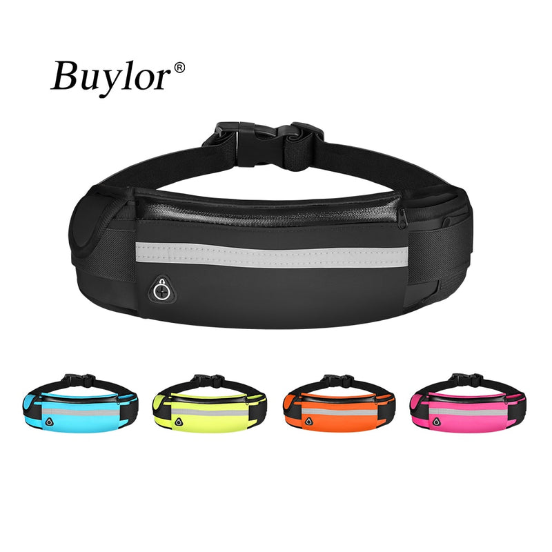 Buylor Sports Waist Bag Men Running Belt Bag Women Bum Bag Waterproof Fanny Pack Wallet Pouch Belt Portable Phone Holder Gym