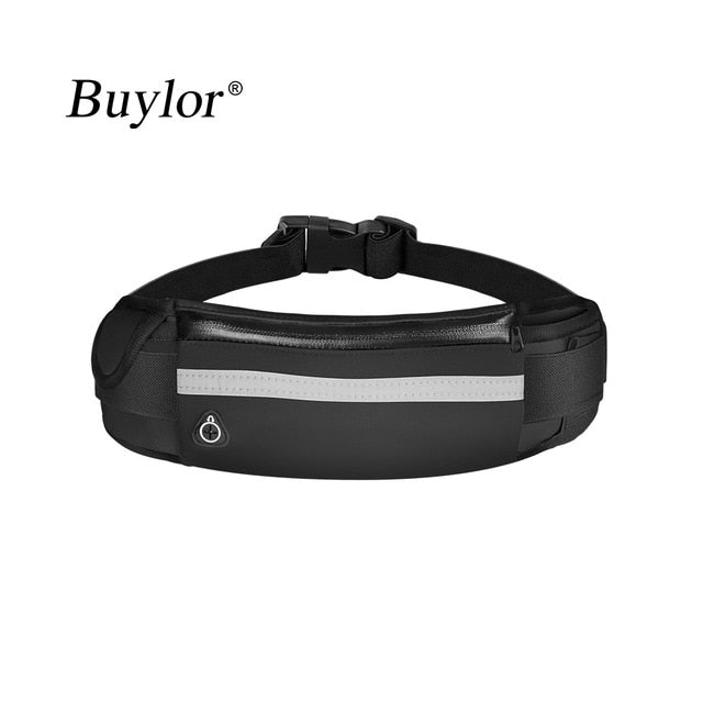Buylor Sports Waist Bag Men Running Belt Bag Women Bum Bag Waterproof Fanny Pack Wallet Pouch Belt Portable Phone Holder Gym