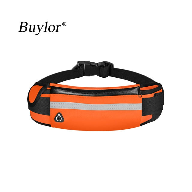 Buylor Sports Waist Bag Men Running Belt Bag Women Bum Bag Waterproof Fanny Pack Wallet Pouch Belt Portable Phone Holder Gym