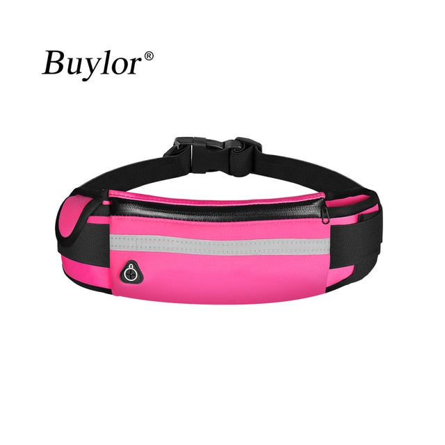 Buylor Sports Waist Bag Men Running Belt Bag Women Bum Bag Waterproof Fanny Pack Wallet Pouch Belt Portable Phone Holder Gym