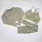 Seamless Yoga Set Women Workout Sportswear Gym Clothing Fitness Long Sleeve Crop Top High Waist Leggings+ Bra Sports Suits