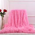 XC USHIO Super Soft Long Faux Fur Coral Fleece Blanket Warm Elegant Cozy With Fluffy Sherpa Throw Blanket Bed Sofa Blankets Gift