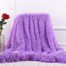 XC USHIO Super Soft Long Faux Fur Coral Fleece Blanket Warm Elegant Cozy With Fluffy Sherpa Throw Blanket Bed Sofa Blankets Gift