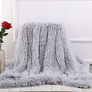XC USHIO Super Soft Long Faux Fur Coral Fleece Blanket Warm Elegant Cozy With Fluffy Sherpa Throw Blanket Bed Sofa Blankets Gift