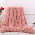 XC USHIO Super Soft Long Faux Fur Coral Fleece Blanket Warm Elegant Cozy With Fluffy Sherpa Throw Blanket Bed Sofa Blankets Gift