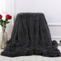XC USHIO Super Soft Long Faux Fur Coral Fleece Blanket Warm Elegant Cozy With Fluffy Sherpa Throw Blanket Bed Sofa Blankets Gift