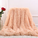 XC USHIO Super Soft Long Faux Fur Coral Fleece Blanket Warm Elegant Cozy With Fluffy Sherpa Throw Blanket Bed Sofa Blankets Gift