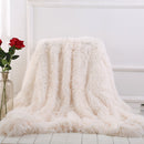 XC USHIO Super Soft Long Faux Fur Coral Fleece Blanket Warm Elegant Cozy With Fluffy Sherpa Throw Blanket Bed Sofa Blankets Gift
