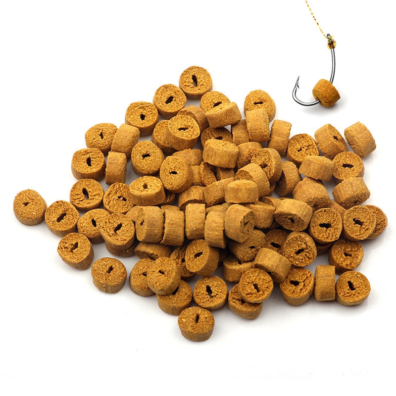 Rompin 100pcs Red Carp Fishing Hollow Bait Grass Carp Baits Fishing Baits Lure Formula Insect Particle Boilie Pellets Hook Up
