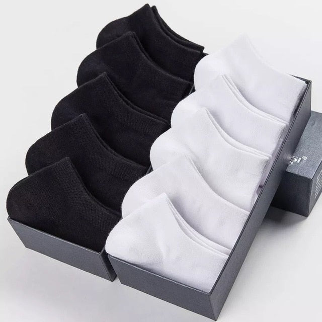 10 Pairs Women Socks Breathable Sports socks Solid Color Boat socks Comfortable Cotton Ankle Socks White Black ~