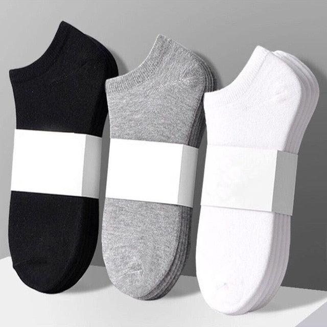 10 Pairs Women Socks Breathable Sports socks Solid Color Boat socks Comfortable Cotton Ankle Socks White Black ~