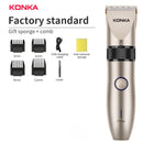 KONKA Electric Hair clipper Rechargeable Breard Trimmer Cordless Shaver Trimmer 0mm Ceram Blade Men Barber Hair Cutting Machine