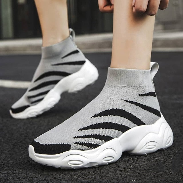 MWY Breathable Ankle Boot Women Socks Shoes Female Sneakers Casual Elasticity Wedge Platform Shoes zapatillas Mujer Soft Sole