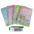 4 Books + Pen Magic Practice Book Free Wiping Children's Toy Writing Sticker English Copybook For Calligraphy Montessori Toys