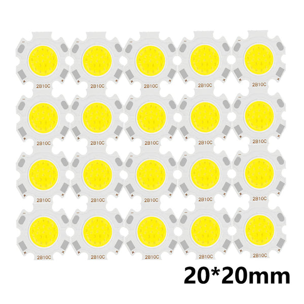 20pcs a Lot High Power LED COB Light Bulb 20mm 3W 5W 7W 10W Use 250mA/300mA LED Source Chip Light Lamp SpotLight Downlight Lamps