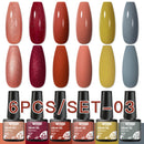 Mtssii 10Pcs/set Color Gel Nail Polish Set 100 Colors Semi Permanent UV Led Gel Varnish Soak Off Nail Lacquers Base Top Coat