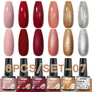 Mtssii 10Pcs/set Color Gel Nail Polish Set 100 Colors Semi Permanent UV Led Gel Varnish Soak Off Nail Lacquers Base Top Coat