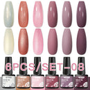 Mtssii 10Pcs/set Color Gel Nail Polish Set 100 Colors Semi Permanent UV Led Gel Varnish Soak Off Nail Lacquers Base Top Coat