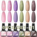 Mtssii 10Pcs/set Color Gel Nail Polish Set 100 Colors Semi Permanent UV Led Gel Varnish Soak Off Nail Lacquers Base Top Coat