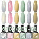 Mtssii 10Pcs/set Color Gel Nail Polish Set 100 Colors Semi Permanent UV Led Gel Varnish Soak Off Nail Lacquers Base Top Coat